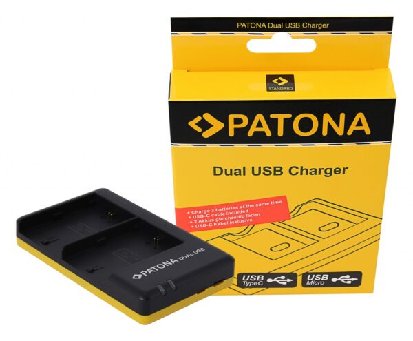 Dual Quick-Charger Canon LP-E6, LPE6 incl. USB-C cable