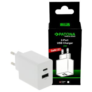 Premium GaN PD35W Adapter white 1xUSB-C 1xUSB-A PD3.0 QC3.0